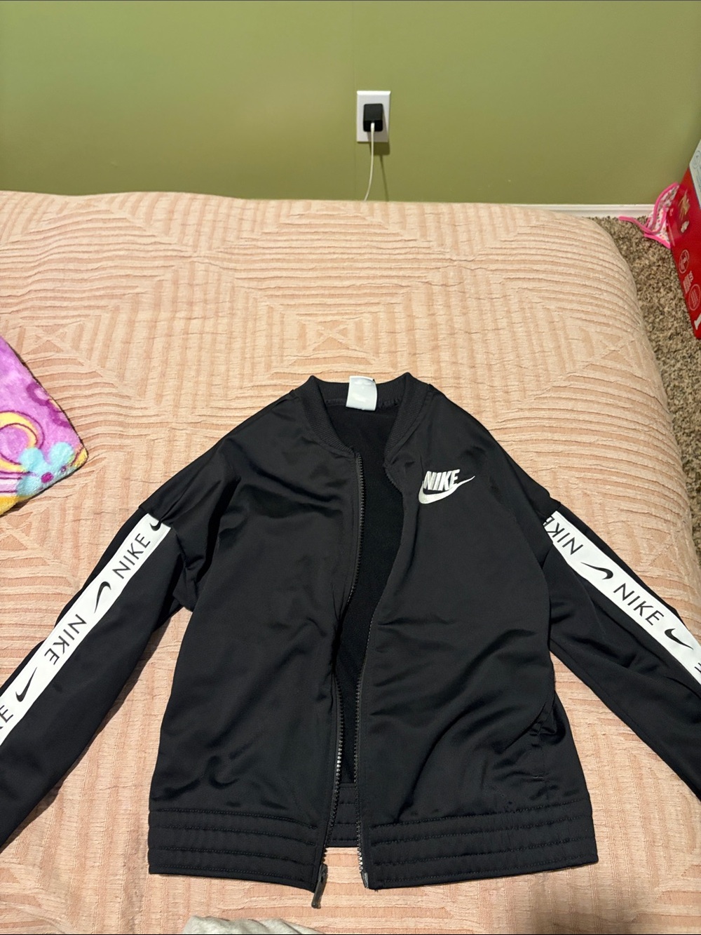 Nike Black Track Jacket with White Logo Tape